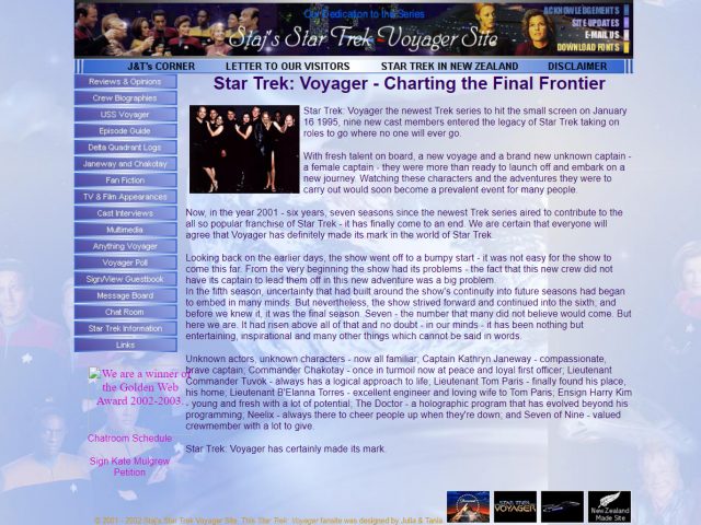Our Staj’s Star Trek Voyager Site Lives On!!
