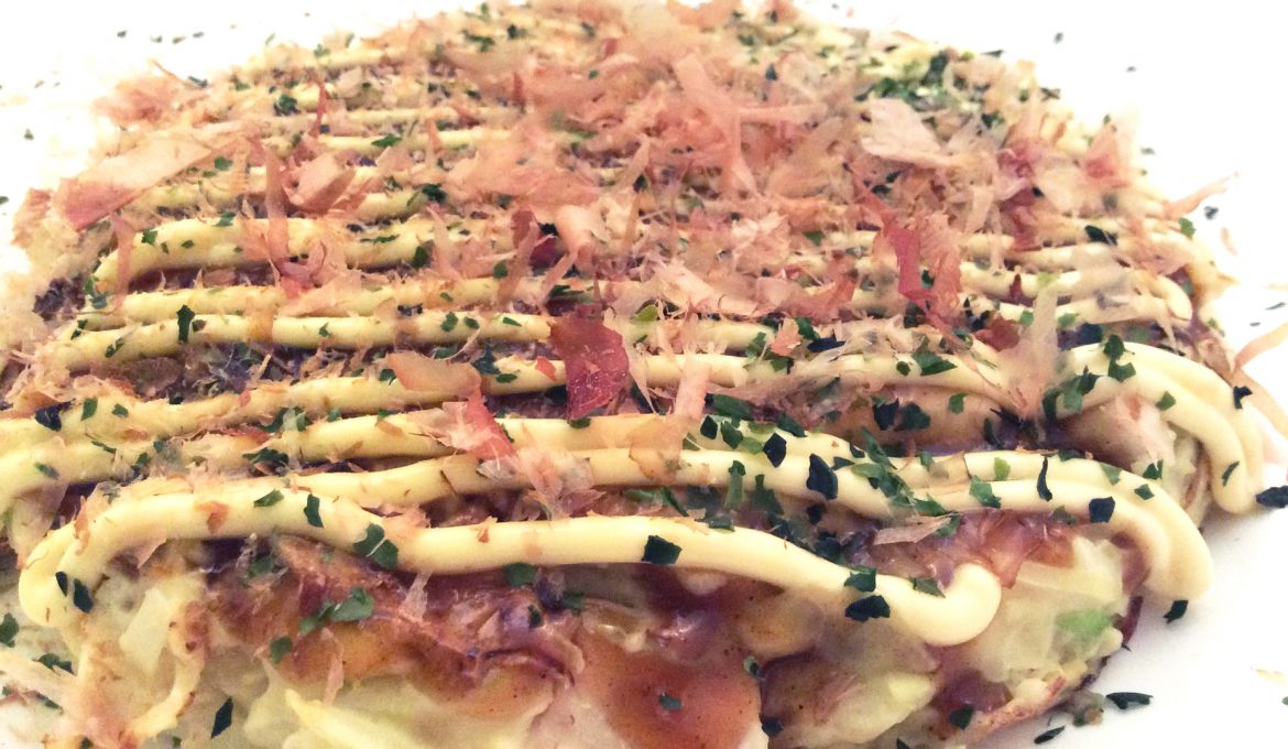 The Making of Okonomiyaki in a Stainless Steel Pan