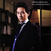 Joe Cheng wearing Ralph Lauren in Harper's Bazaar Men magazine
