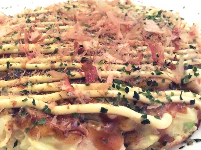 The Making of Okonomiyaki in a Stainless Steel Pan